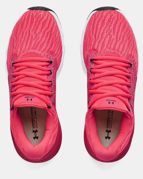 Women's UA Charged Vantage Paint Splatter Running Shoes, Pink, pdpMainDesktop image number 2